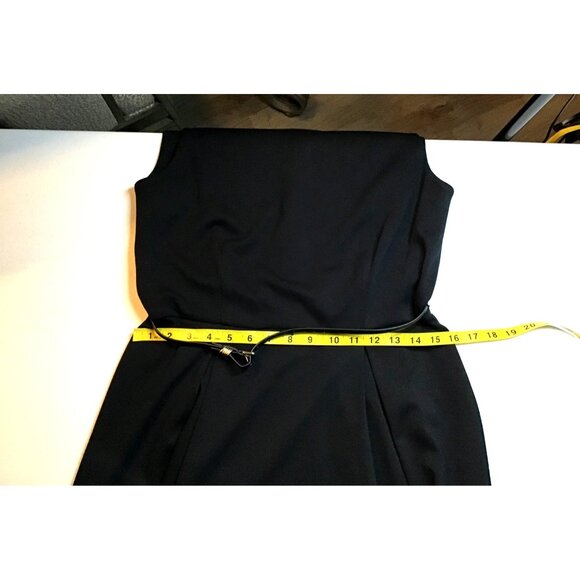 CALVIN KLEIN WOMENS BLACk/WHITE FIT AND FLARE ZIP CLOSW KNEE LENGHT DRESS SIZE 8 - Picture 5 of 7